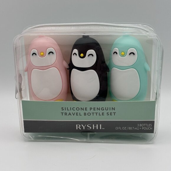 Ryshi Handbags - Silicone Penguin Travel Bottle 3 Set Toiletries Squeezable 3 fl oz TSA Approved